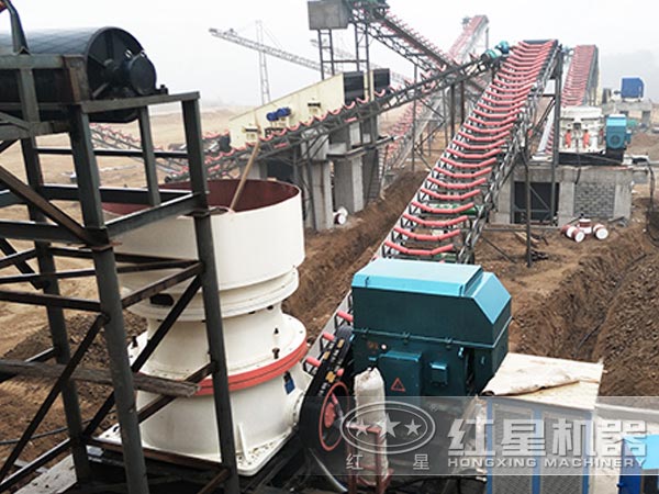 圆锥破碎生产线现场 圆锥破碎生产线现场
