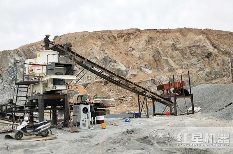 石头打砂加工客户现场 石头打砂加工客户现场